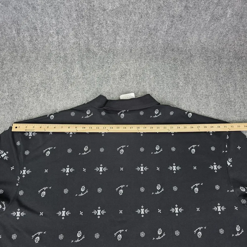 Savage X Fenty Shirt Womens 4X Black Bandana Paisley Long Sleeve Polo Top - Picture 7 of 16